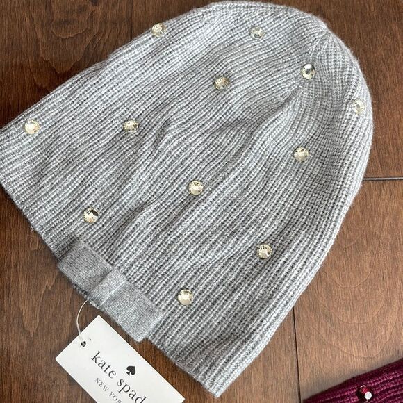 Women's Kate Spade New York Crystal Beanie - Grey - Picture 1 of 1